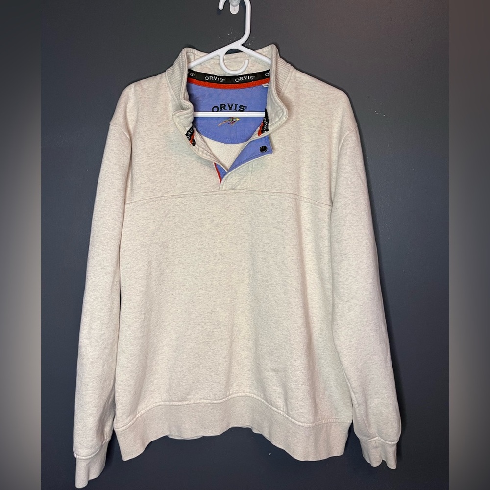 Orvis Men's Off-White Zip Up Sweater/Pullover